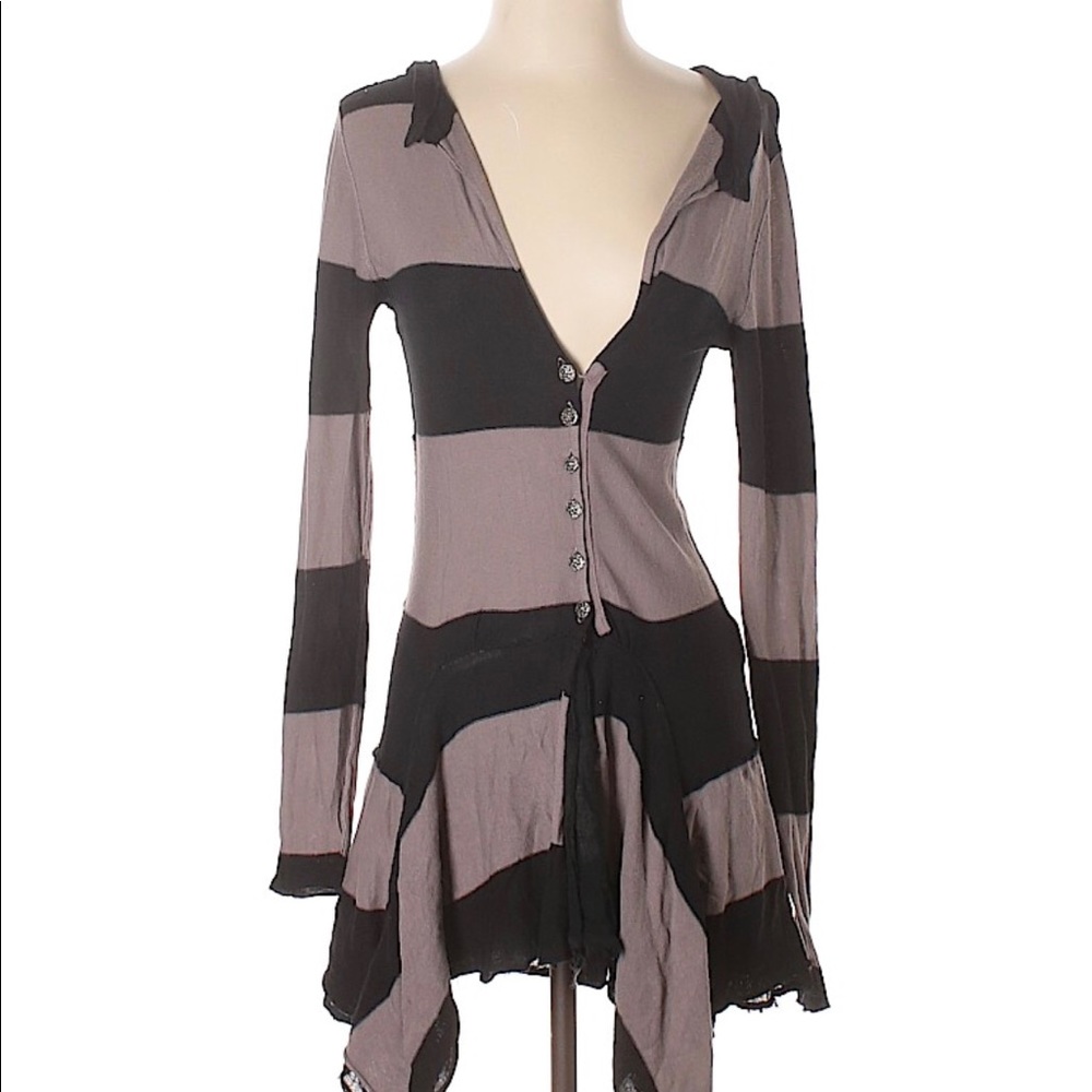 Free People Flowy Witchy Hooded Cardigan